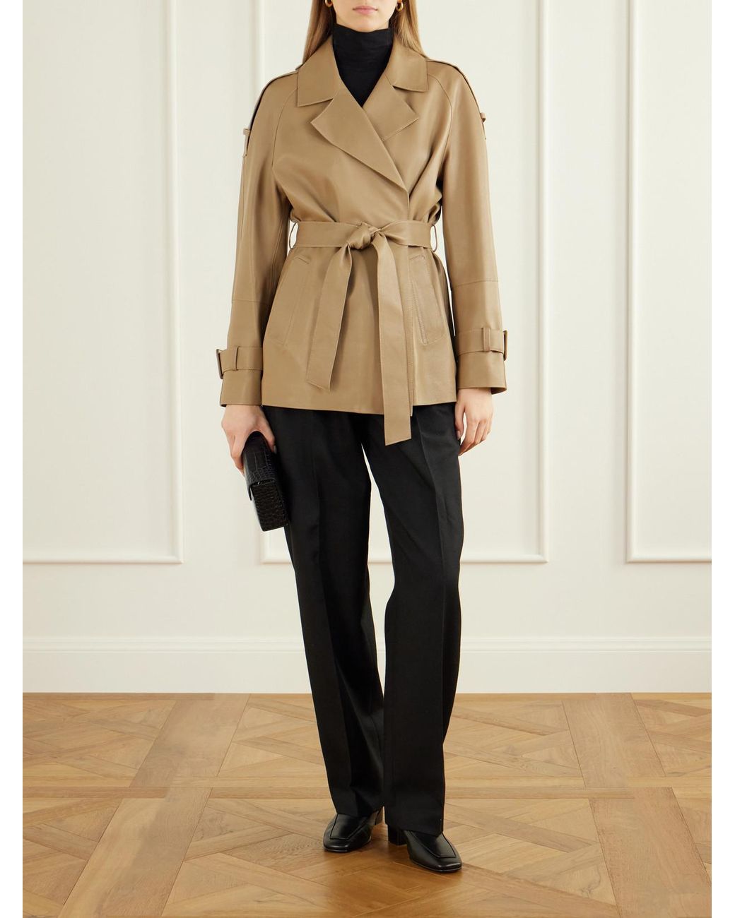 Nour Hammour Natural Nera Leather Cropped Jacket
