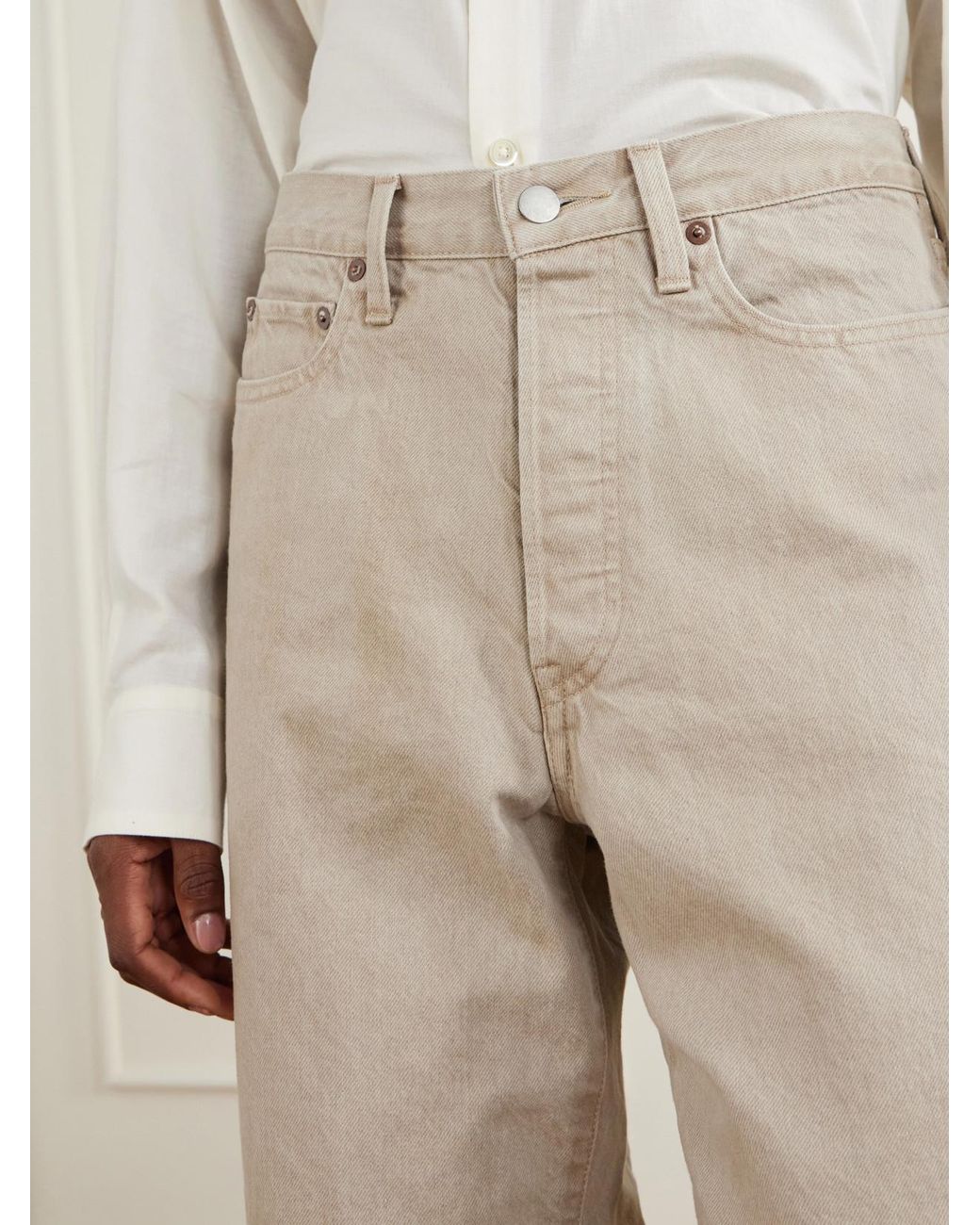 Ssstein Natural Mid-Rise Wide-Leg Jeans