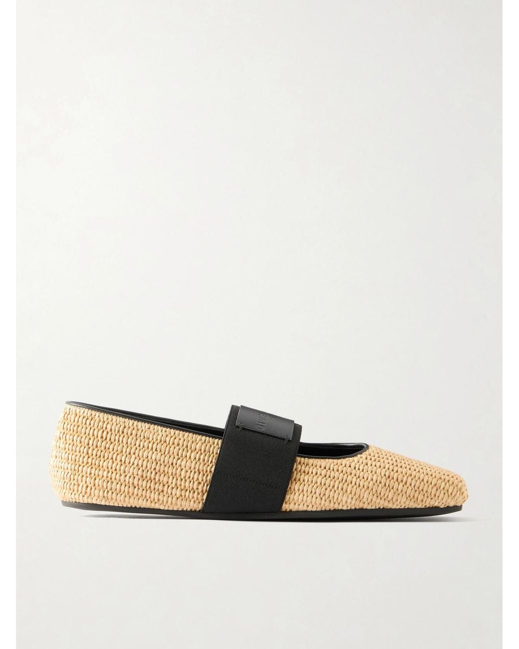 Givenchy Natural Logo-Appliquéd Raffia Ballerina Flats