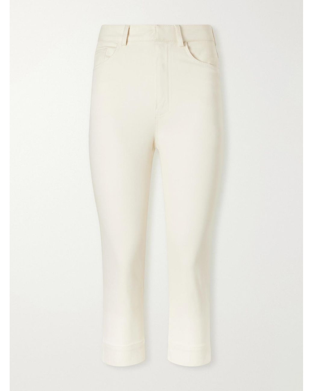 Zimmermann White Clash Embroidered High-Rise Slim-Fit Capri Jeans