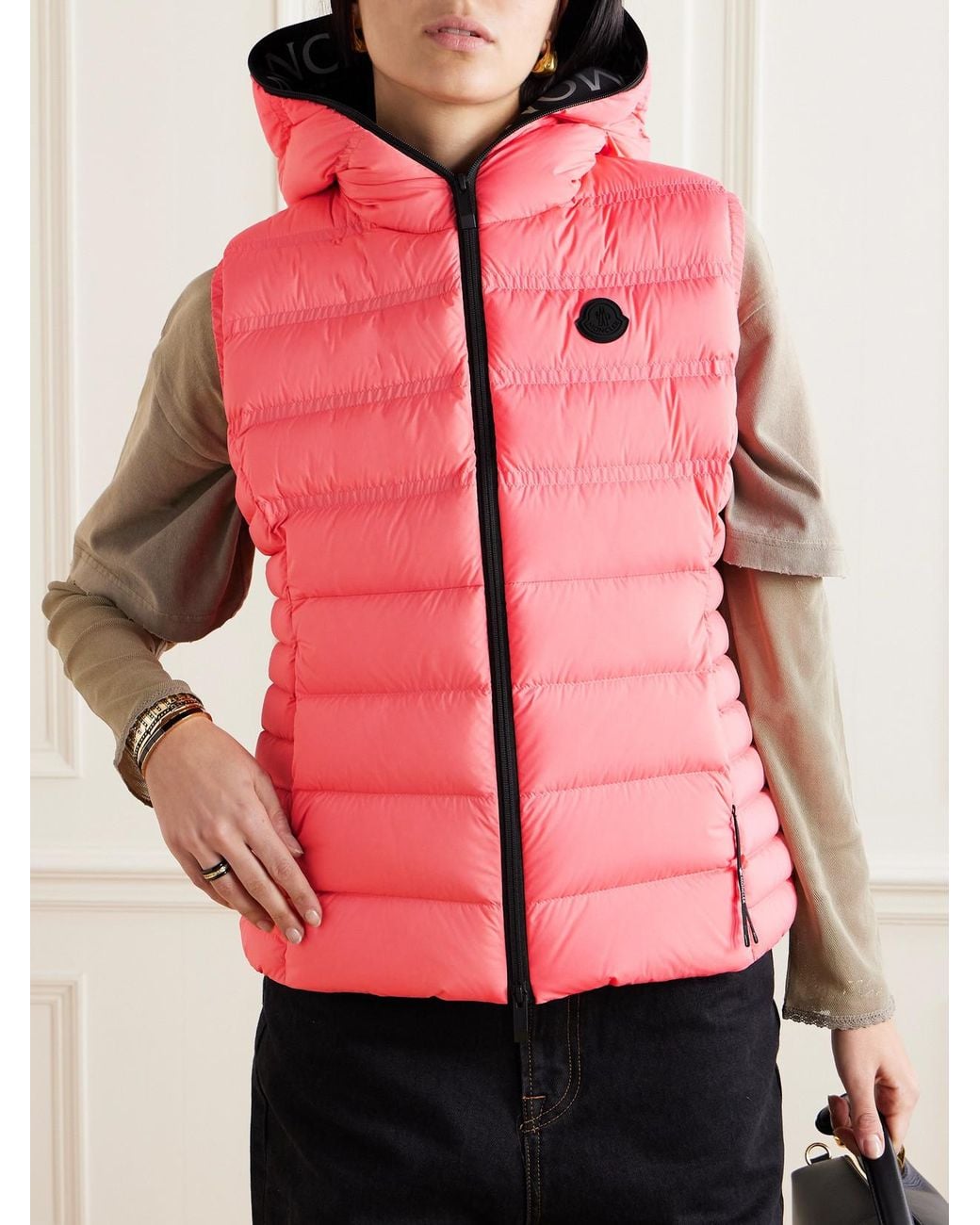 Moncler Pink Aliterse Quilted Shell Down Vest