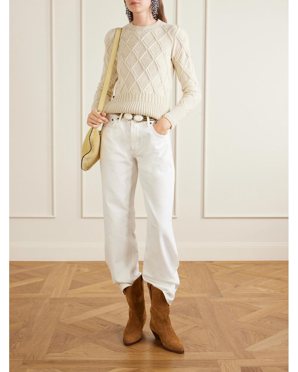 Isabel Marant Natural Holly Knitted Alpaca And Wool-Blend Sweatshirt