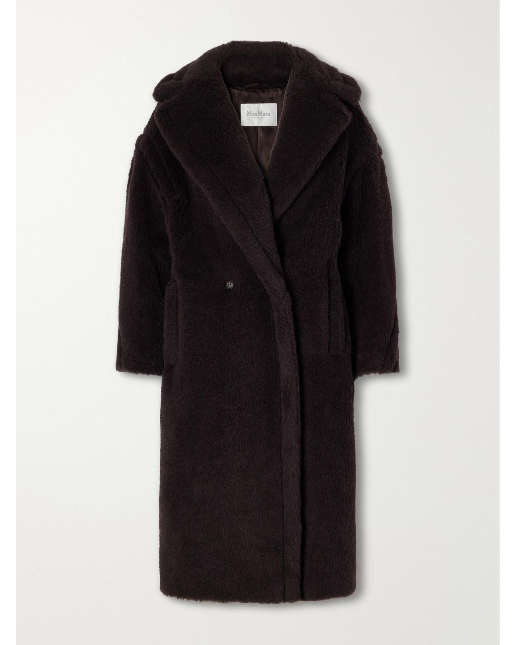 Max Mara Black Tedgirl Alpaca, Wool And Silk-Blend Coat
