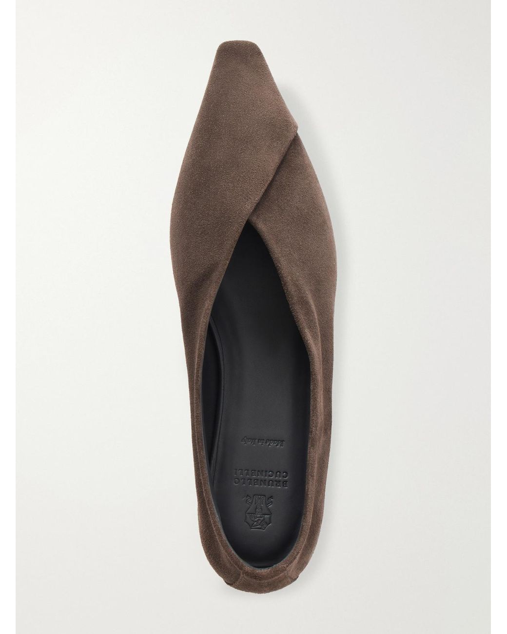 Brunello Cucinelli Brown Suede Ballerina Flats