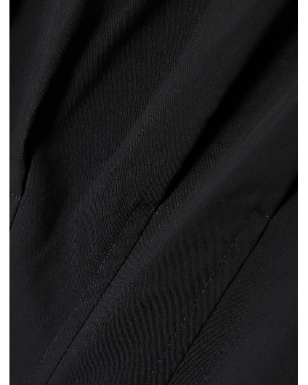 Jonathan Simkhai Black Jazz Pleated Cotton-Blend Poplin Midi Shirt Dress