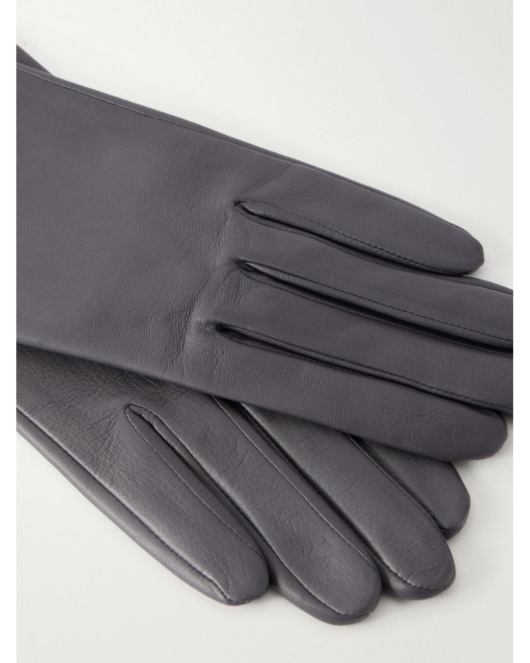 Agnelle Blue Celia Leather Gloves