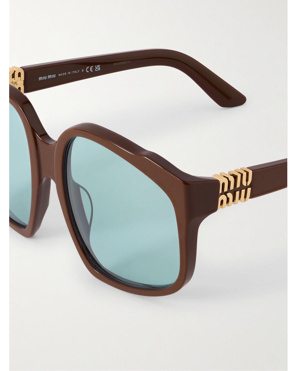 Miu Miu Brown Oversized Square-Frame Acetate Sunglasses