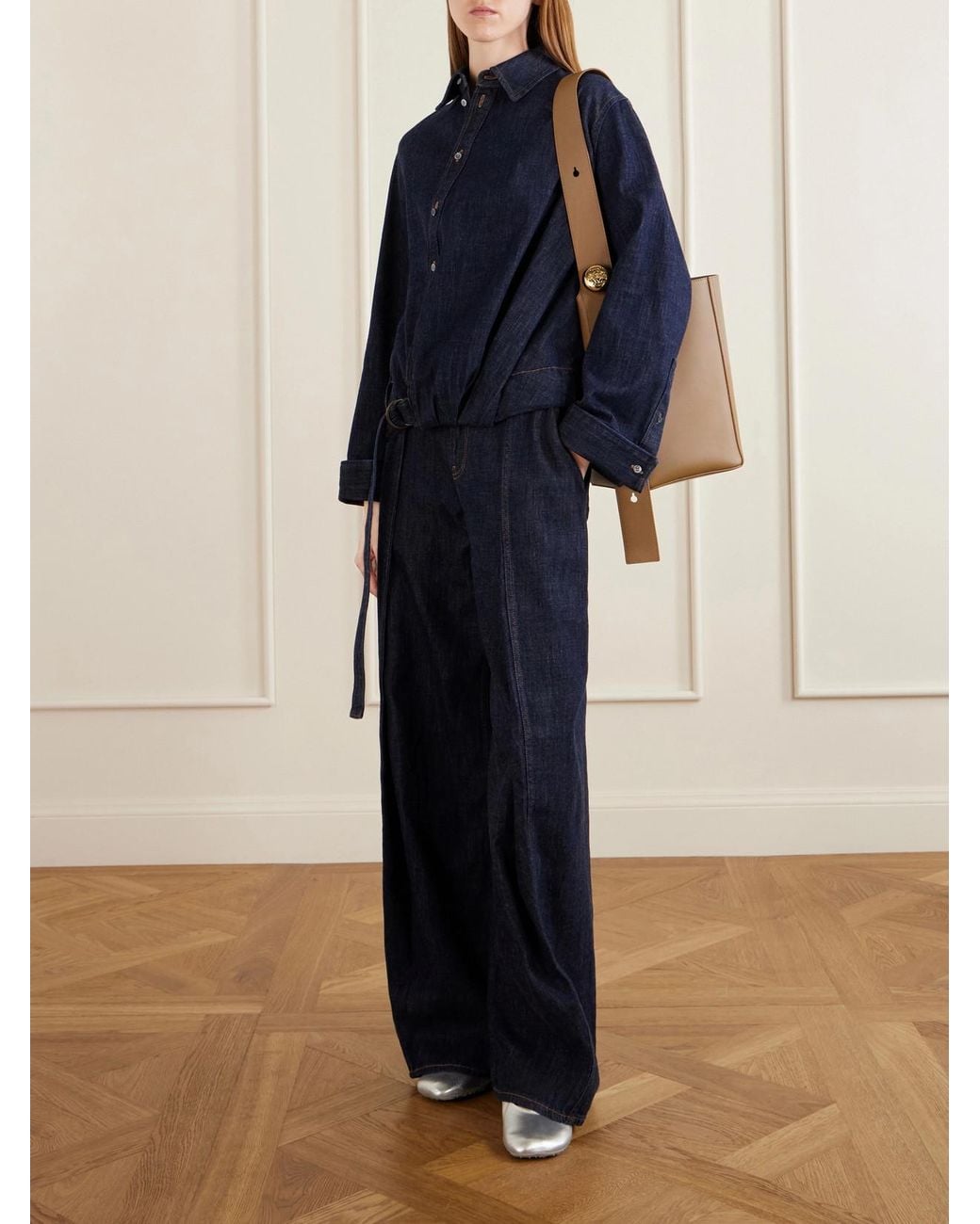 Loewe Natural Pebble Embellished Leather Bucket Bag