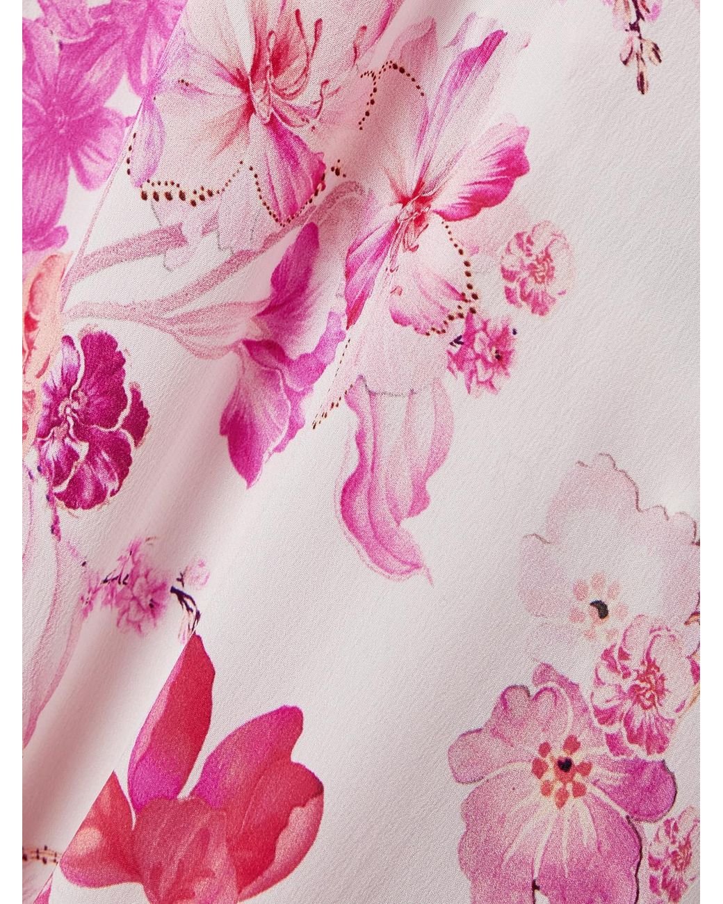 CAMILLA Crystal-Embellished Printed Silk Maxi Dress in Pink
