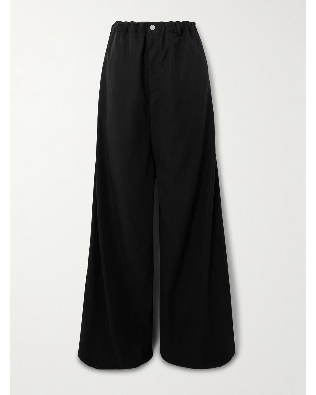 Balenciaga Lyocell-Poplin Wide-Leg Pants in Black | Lyst