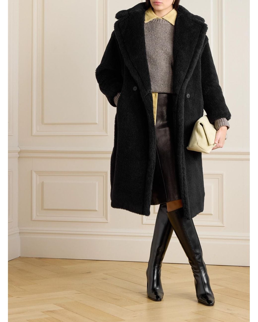 Max Mara Black Teddy Bear Icon Tedgirl Coat