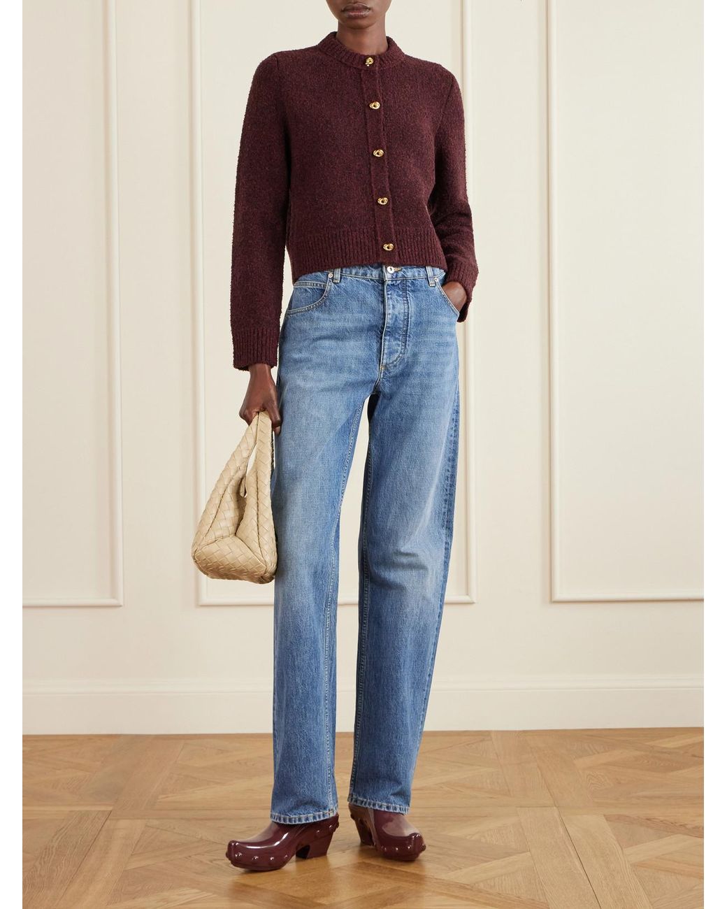Bottega Veneta Brown Gondola Studded Rubber Mules
