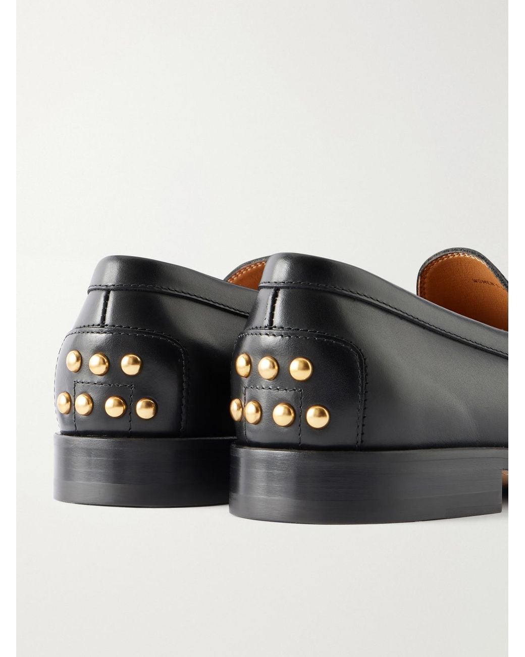 Tod's Black Logo-Debossed Studded Leather Loafers