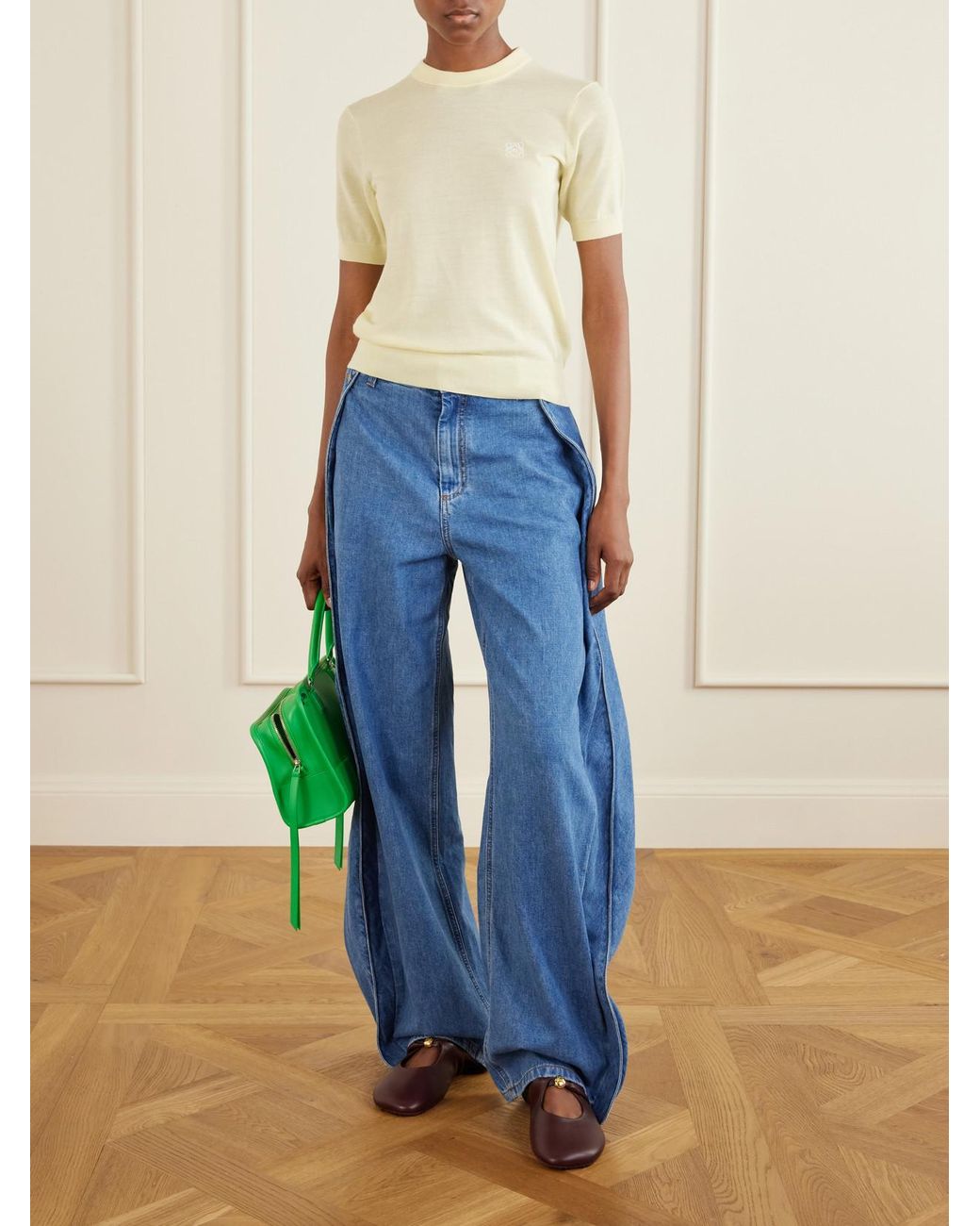 Loewe Natural Anagram-Embroidered Wool-Blend Sweater