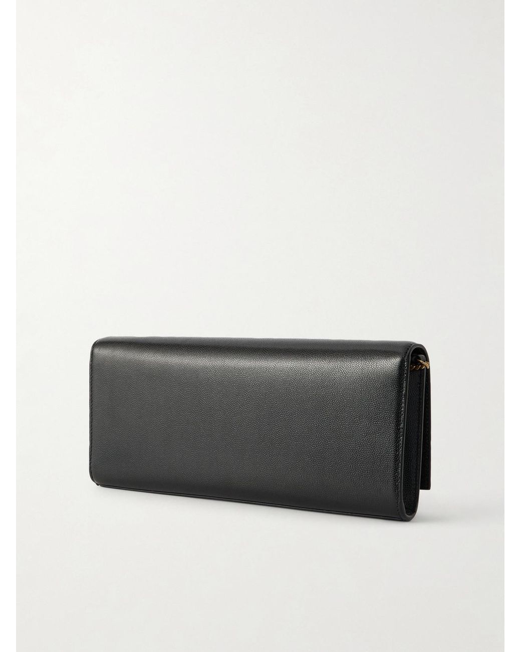Saint Laurent Black Kate Embossed-Leather Clutch