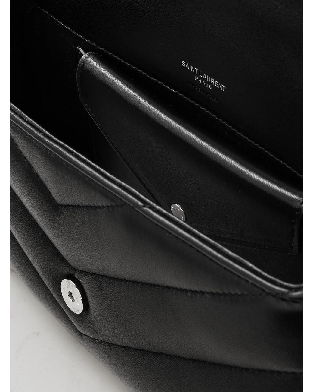 Saint Laurent Black Loulou Small Matelassé Leather Shoulder Bag