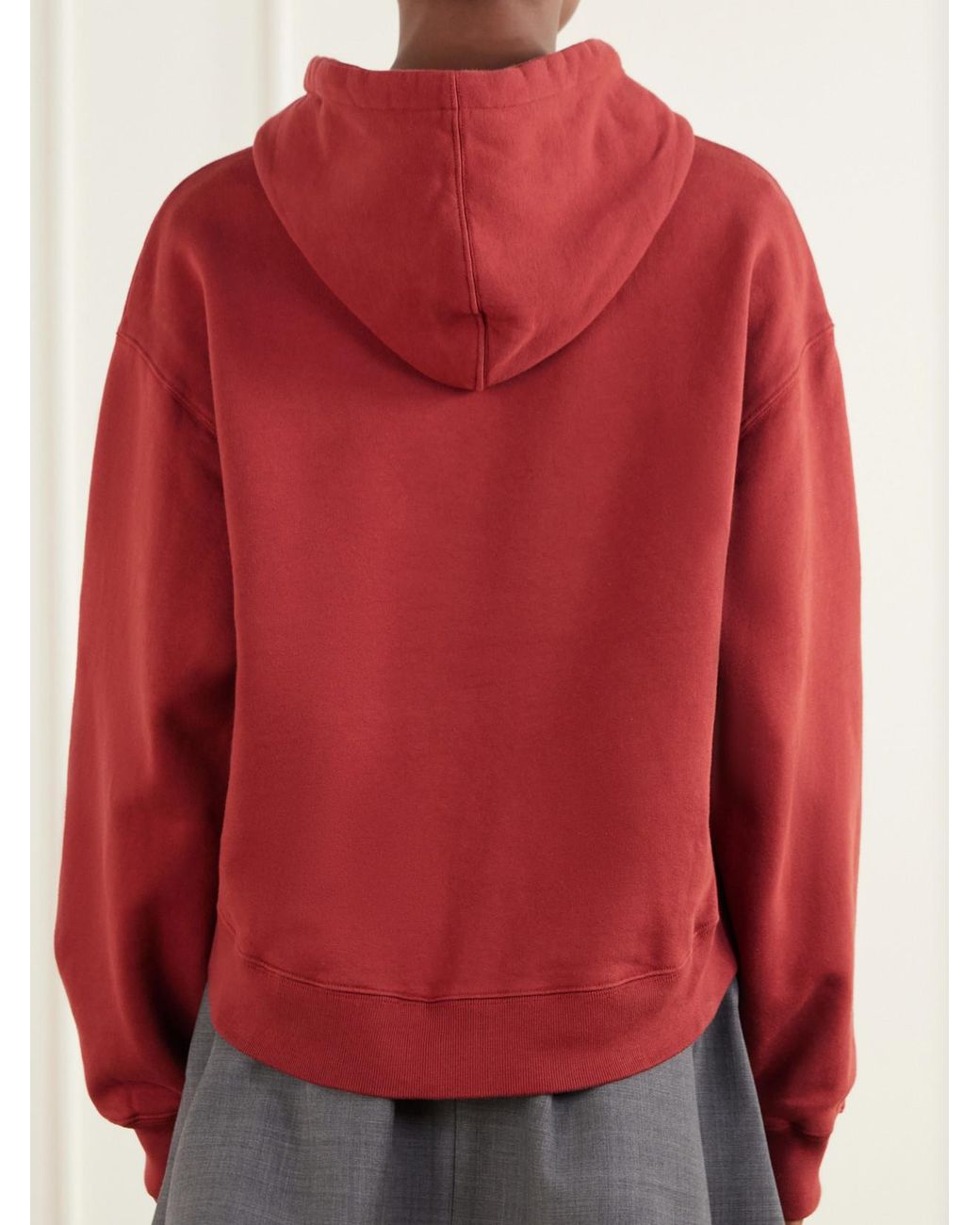 J.W. Anderson Red Tipped Hem Cotton-Jersey Hoodie