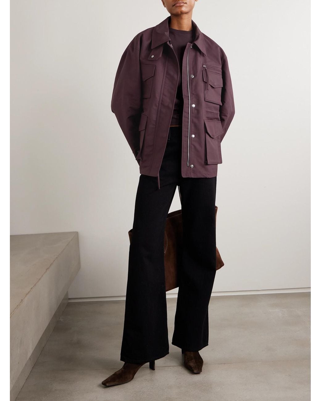Agolde Purple Aubrey Cotton-Gabardine Jacket