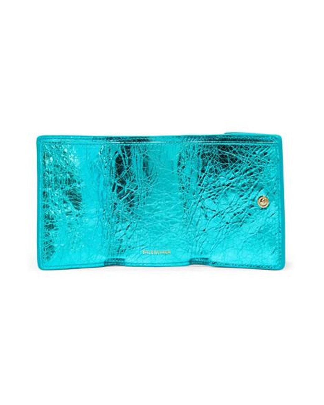 Balenciaga Women's Blue Papier Wallet Metallic Effect