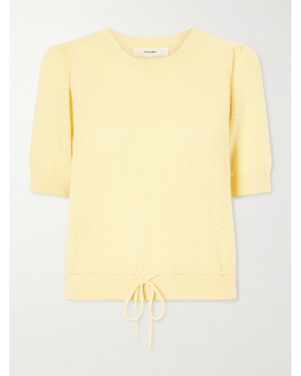 FRAME Yellow Charm Knitted Cashmere Sweater