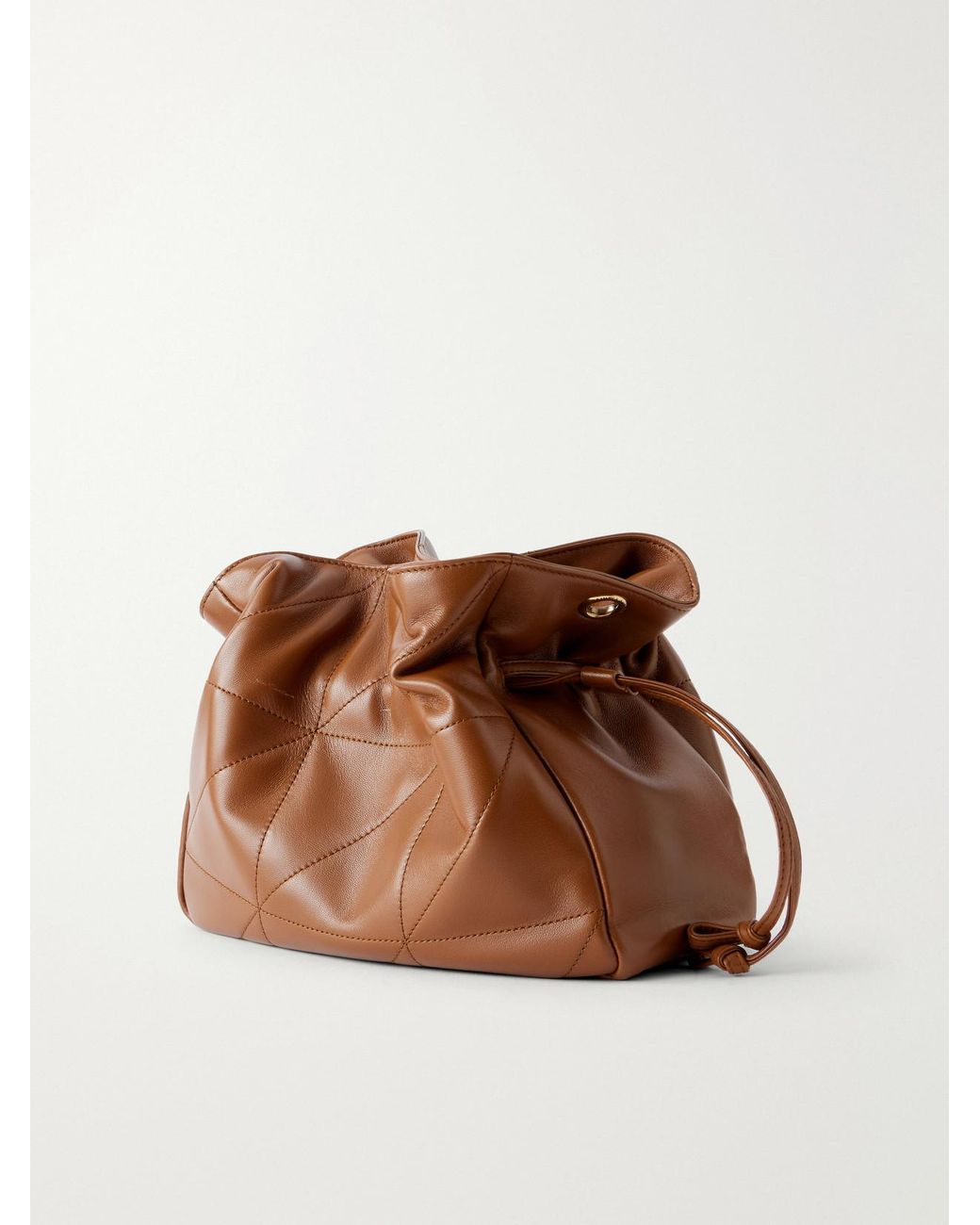 Saint Laurent Brown Jamie Cassandre-Embellished Quilted Leather Shoulder Bag
