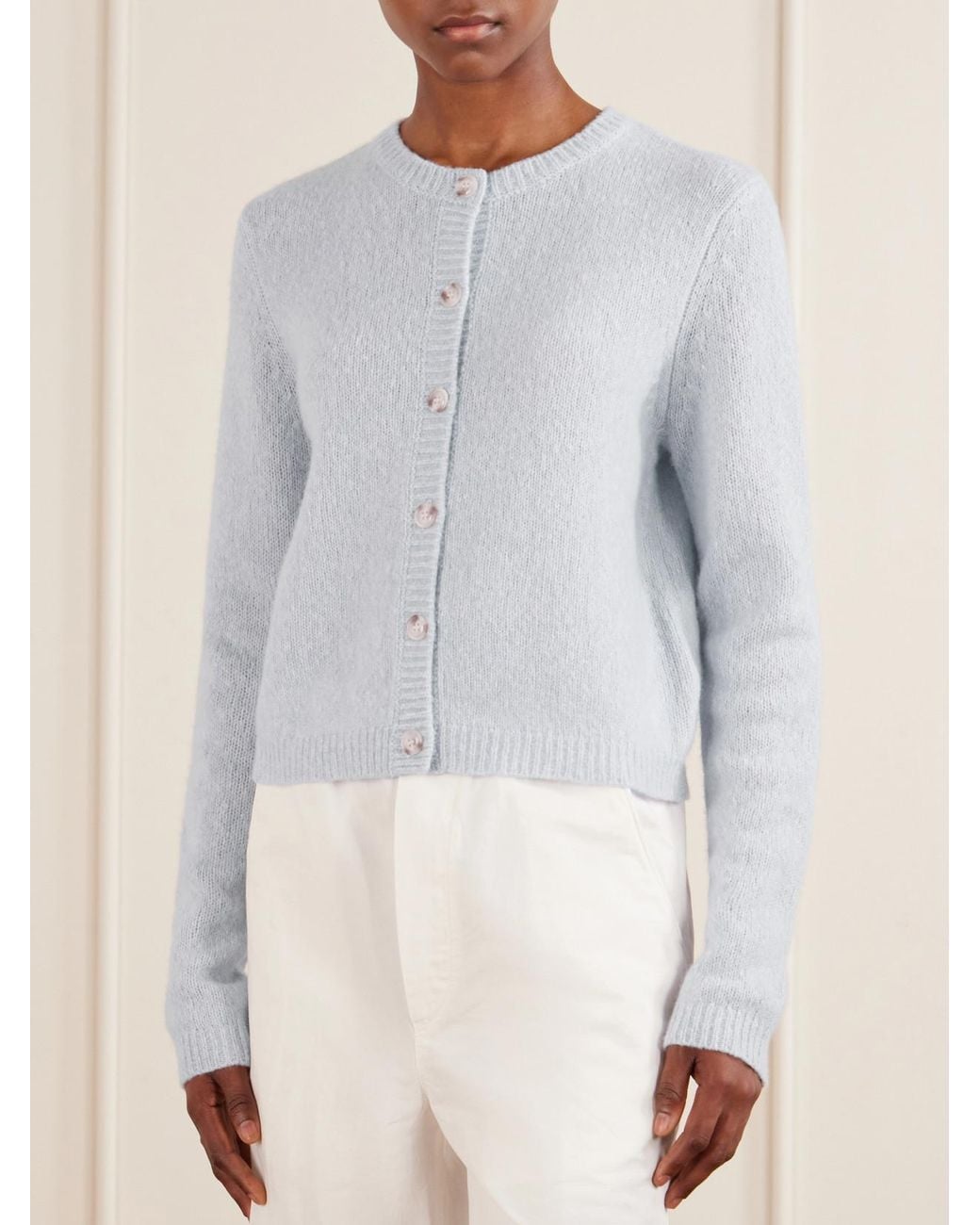 Lisa Yang Blue Felicia Cashmere And Silk-Blend Cardigan