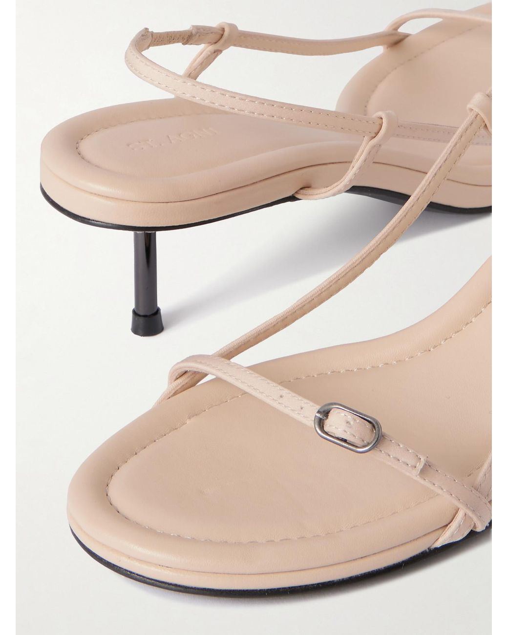 St. Agni Natural Petit Belt Slingback-Sandalen Aus Leder