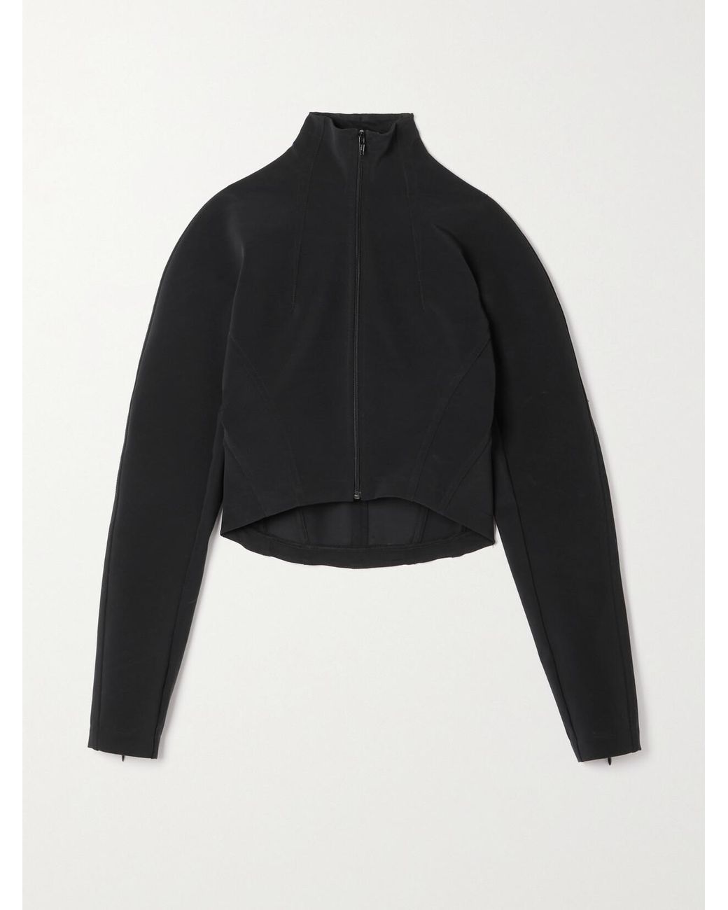 Alaïa Black Stretch-Tulle Turtleneck Jacket