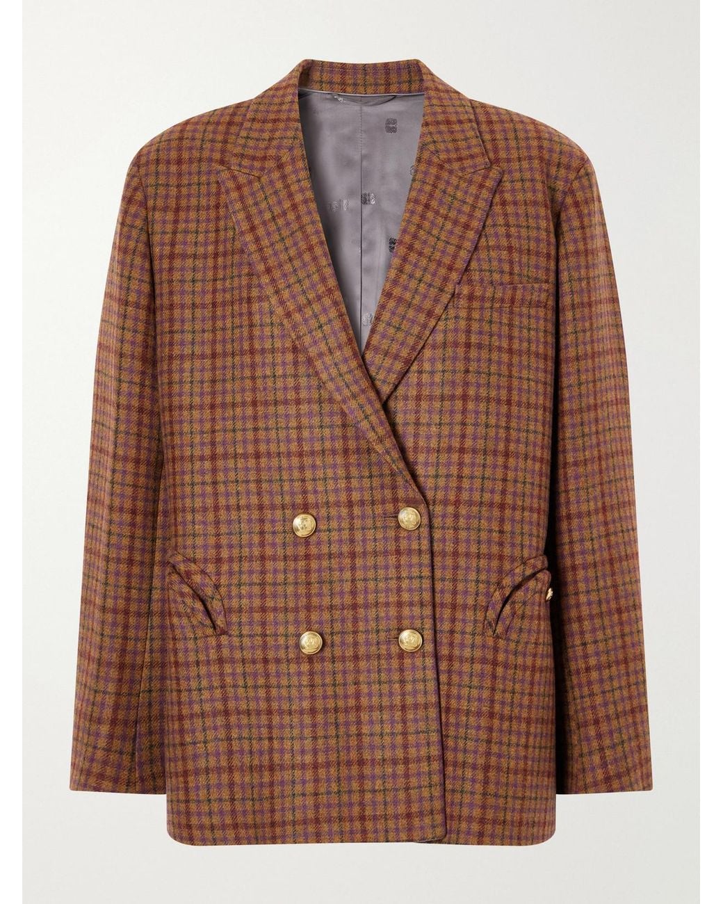 Blazé Milano Brown Nightbreak Checked Wool Blazer