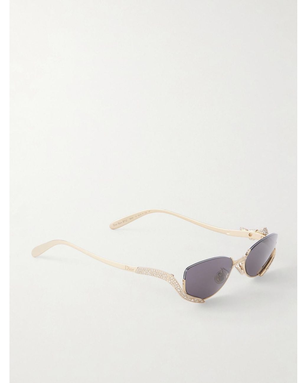Dior Metallic Dior Bow B1U Embellished Cat-Eye-Tone Sunglasses