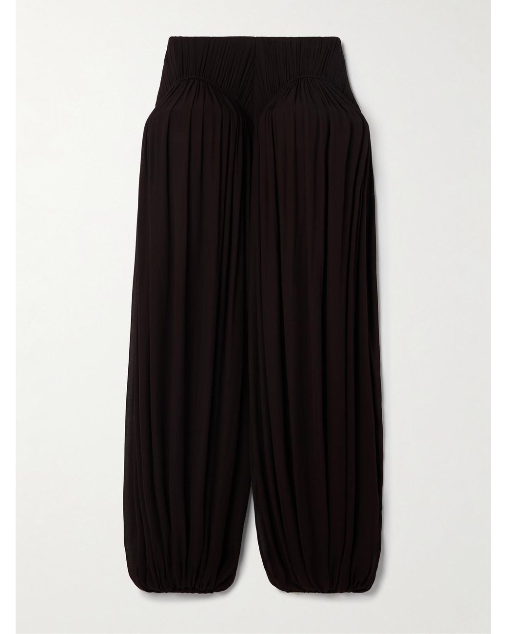 Alaïa Black Pleated Crepe Balloon Pants