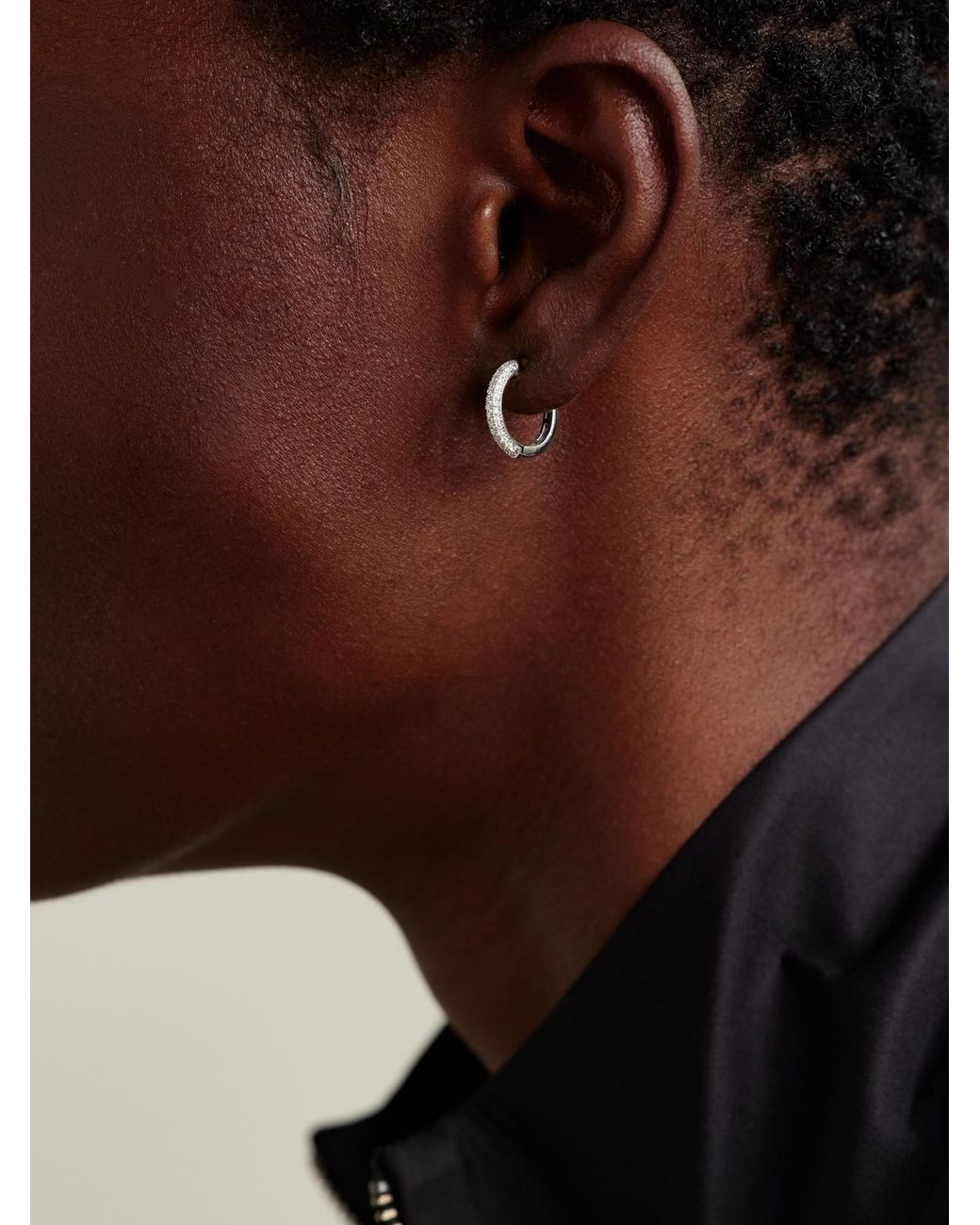 Roxanne First Natural 14-Karat Diamond Hoop Earrings