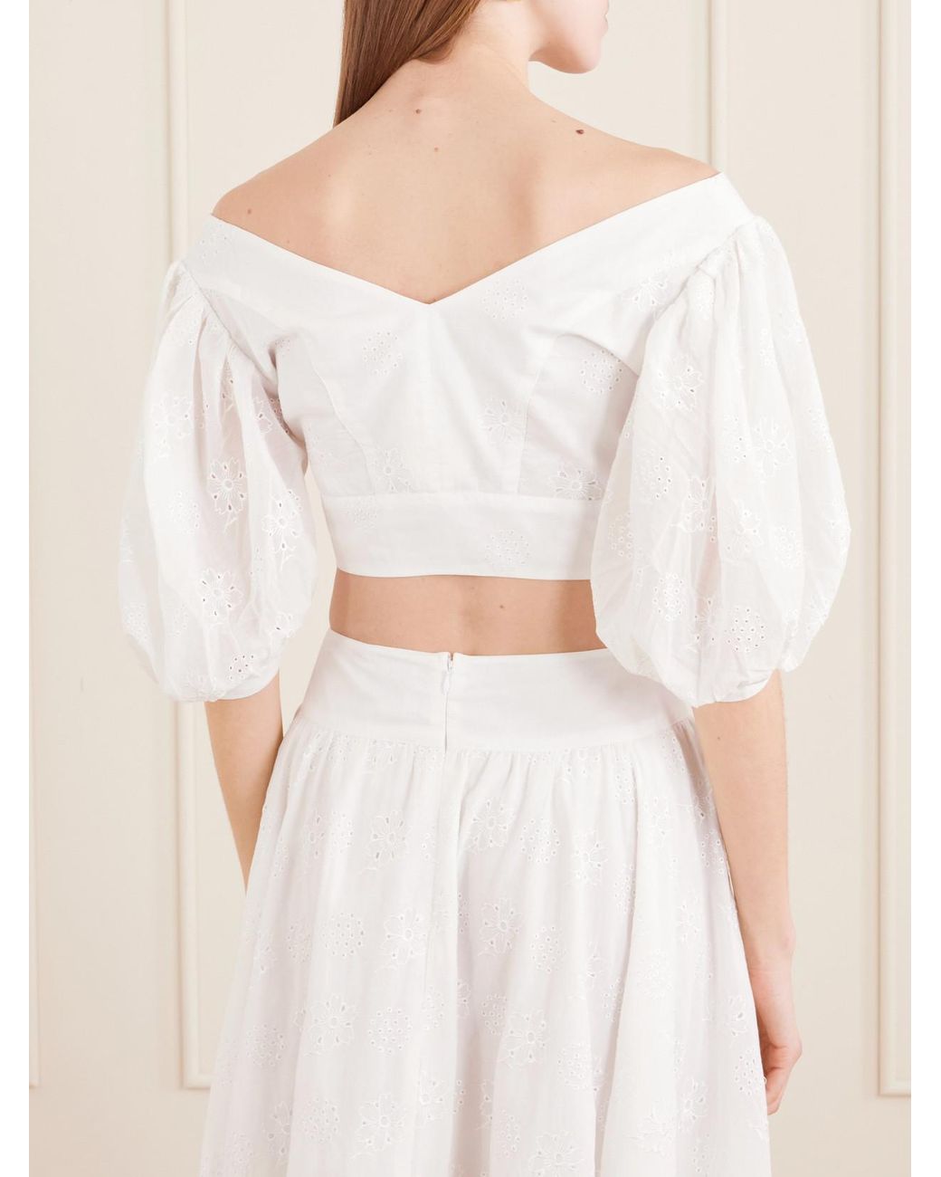 Thierry Colson White Clara Embroidered Cotton-Voile Blouse