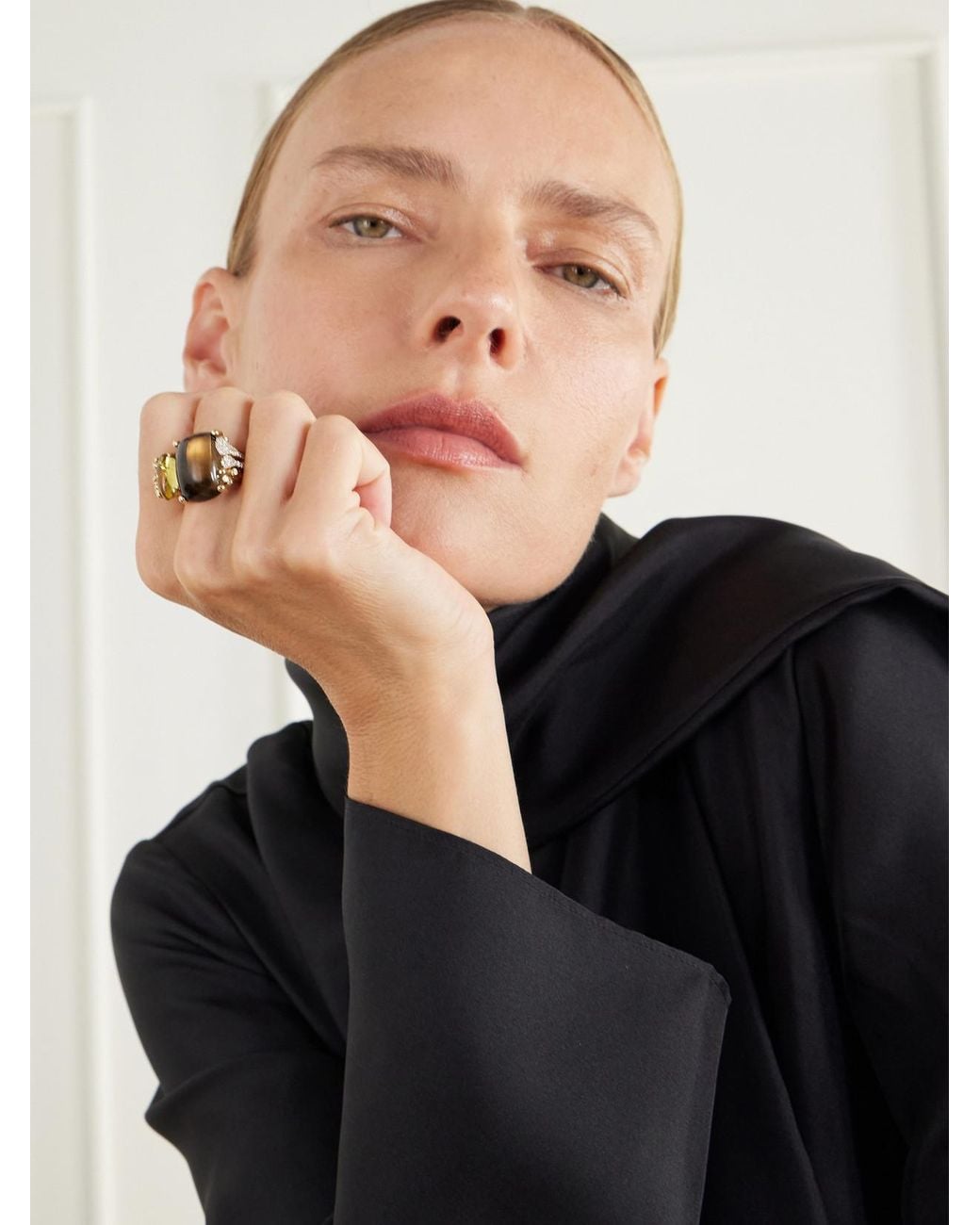 Ole Lynggaard Copenhagen Natural Boho 18-Karat, Quartz, Tourmaline And Diamond Ring