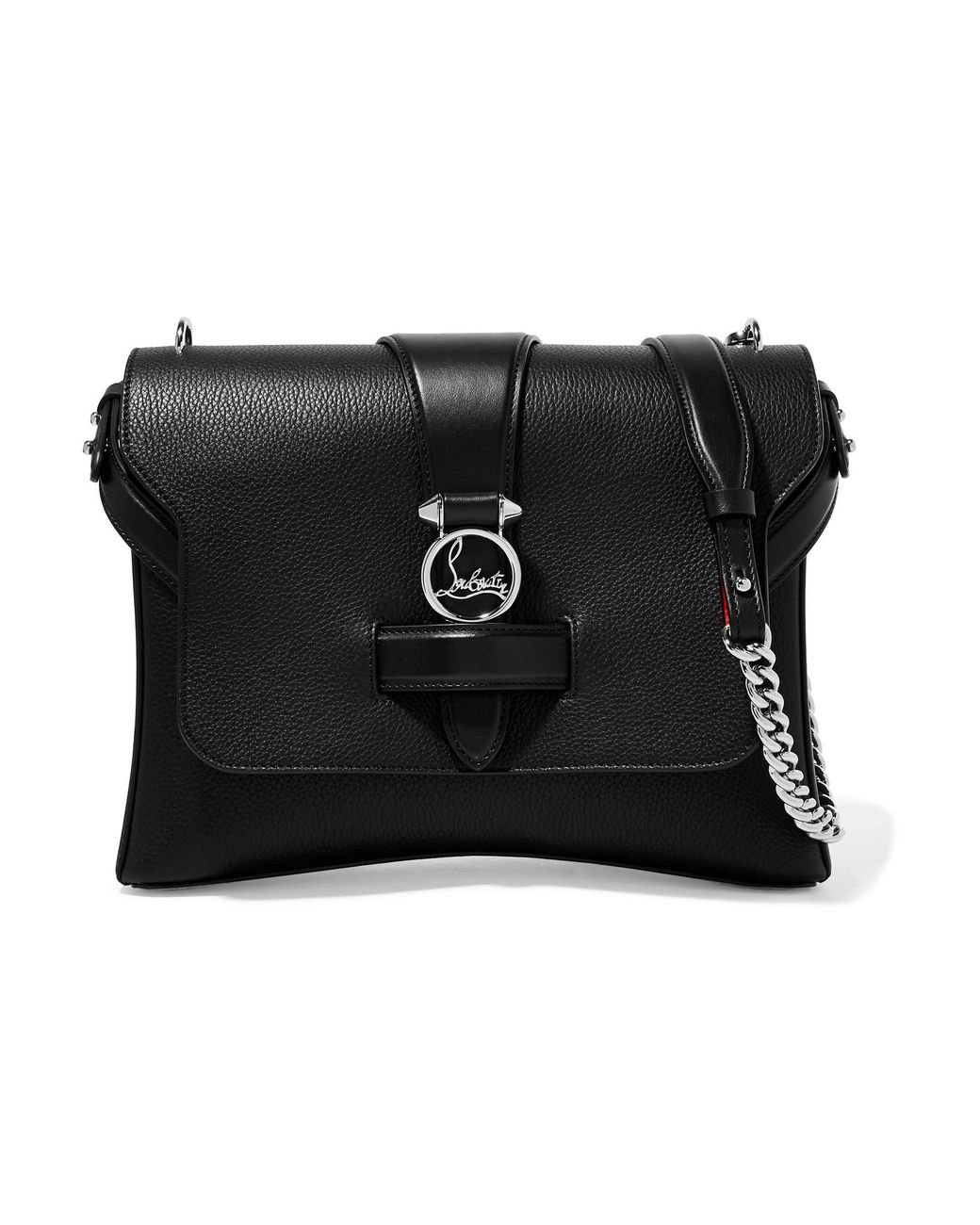 Christian Louboutin Rubylou Medium Textured-leather Shoulder Bag in Black |  Lyst