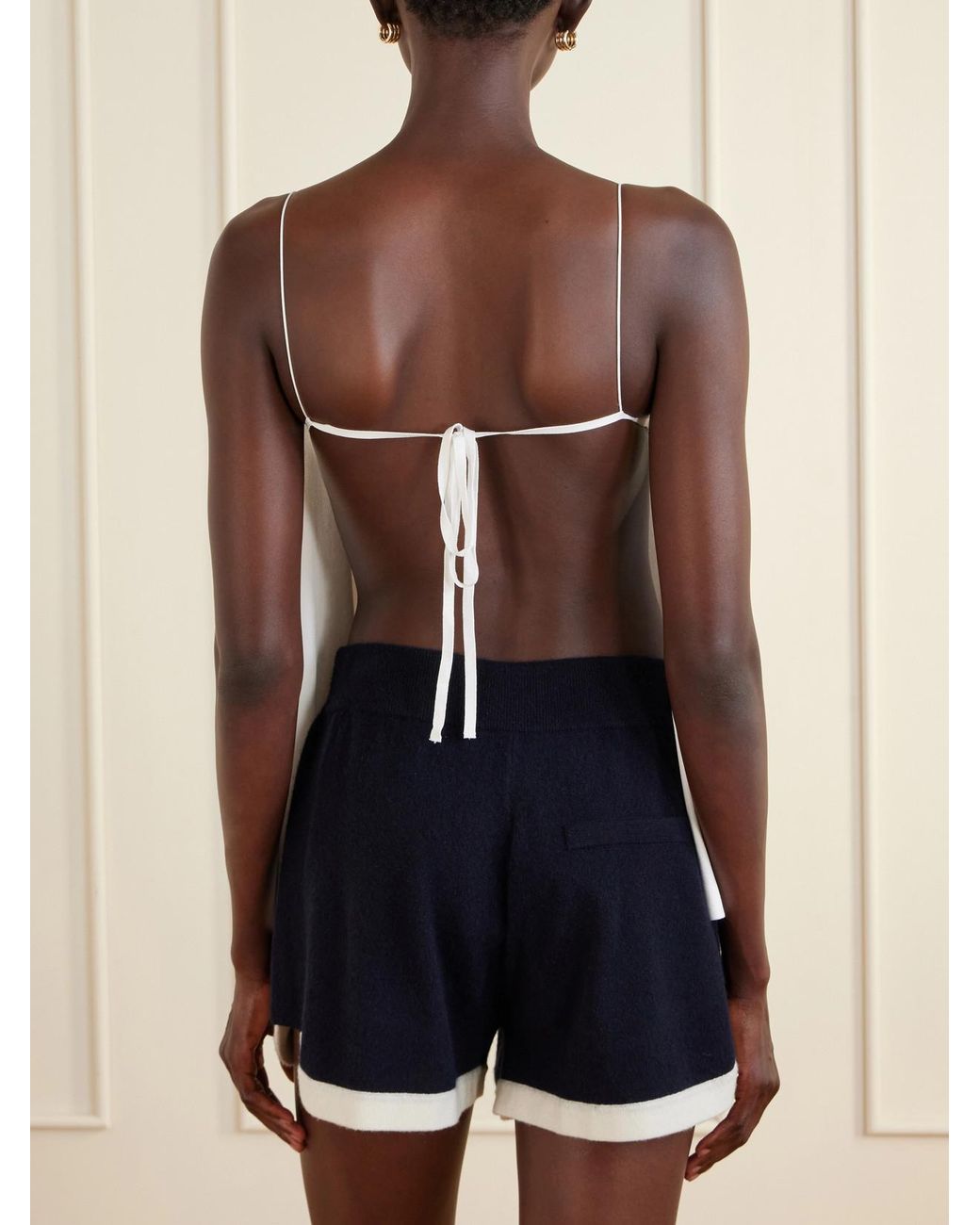 Jacquemus White Le Haut Voile Open-Back Jersey Top