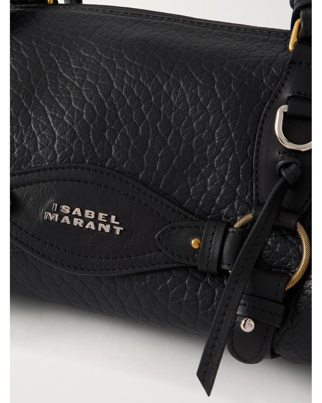 Isabel Marant Black Tilpa Bubble Mini Embellished Textured-Leather Shoulder Bag