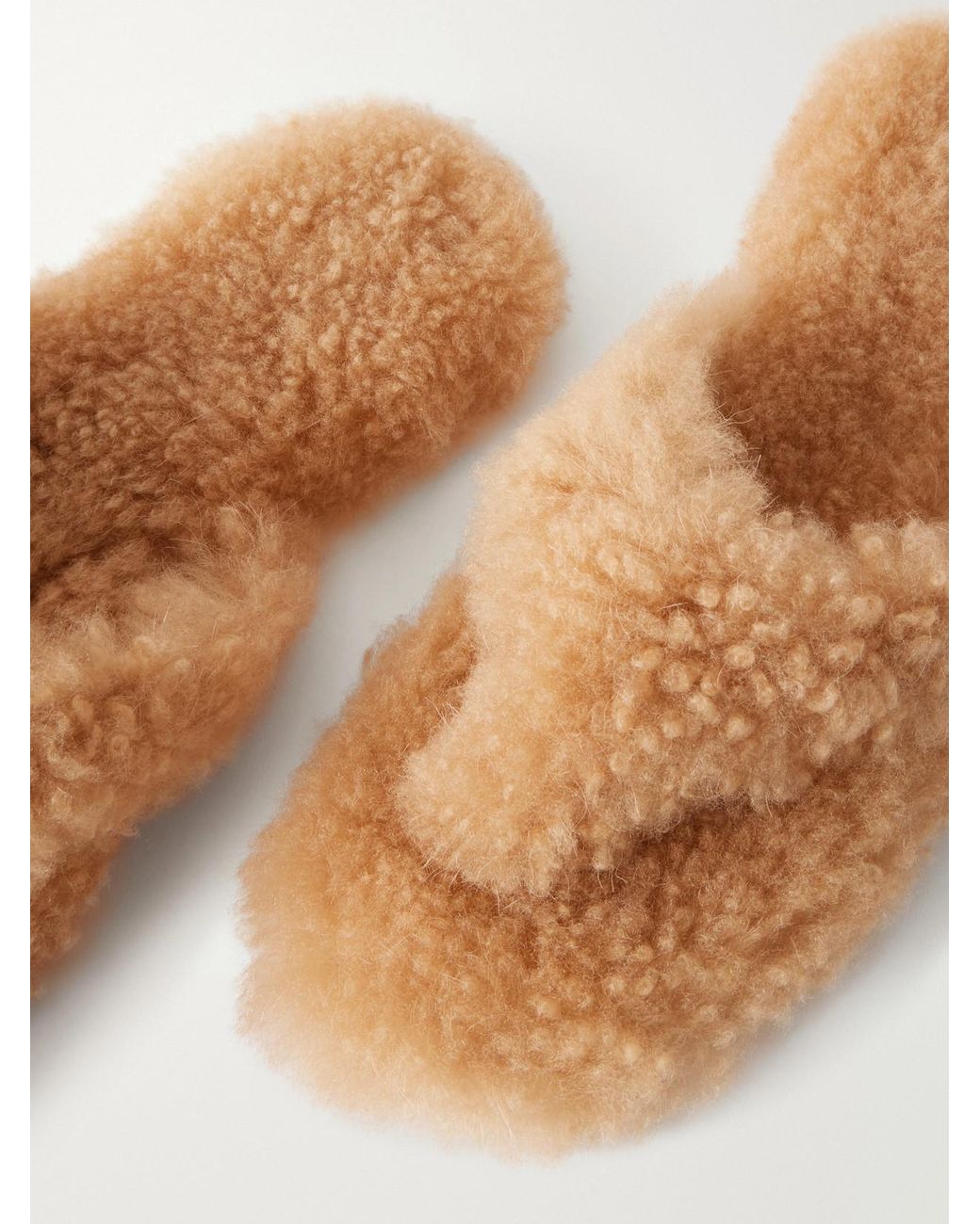 Christen Natural Cashmere-Plush Flip Flops