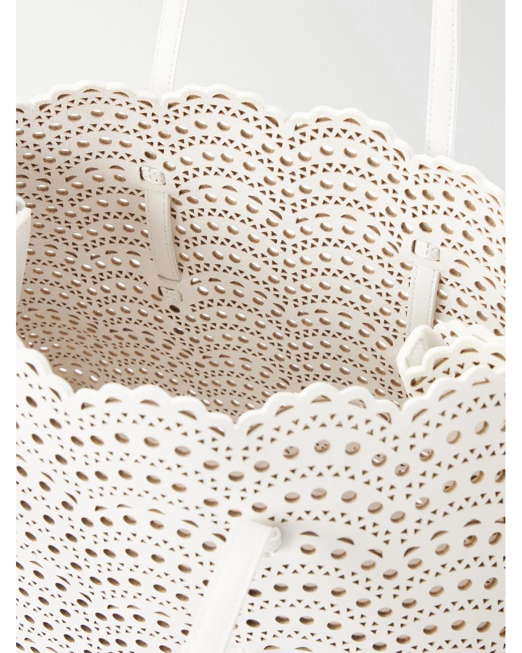 Alaïa Natural Mina Laser-Cut Leather Tote