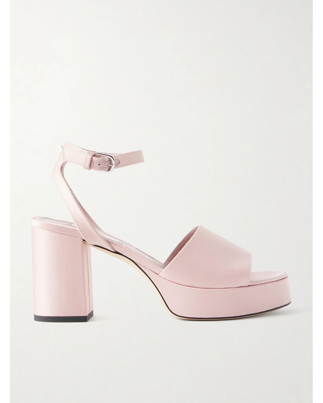 Totême Pink 90 Satin Platform Sandals