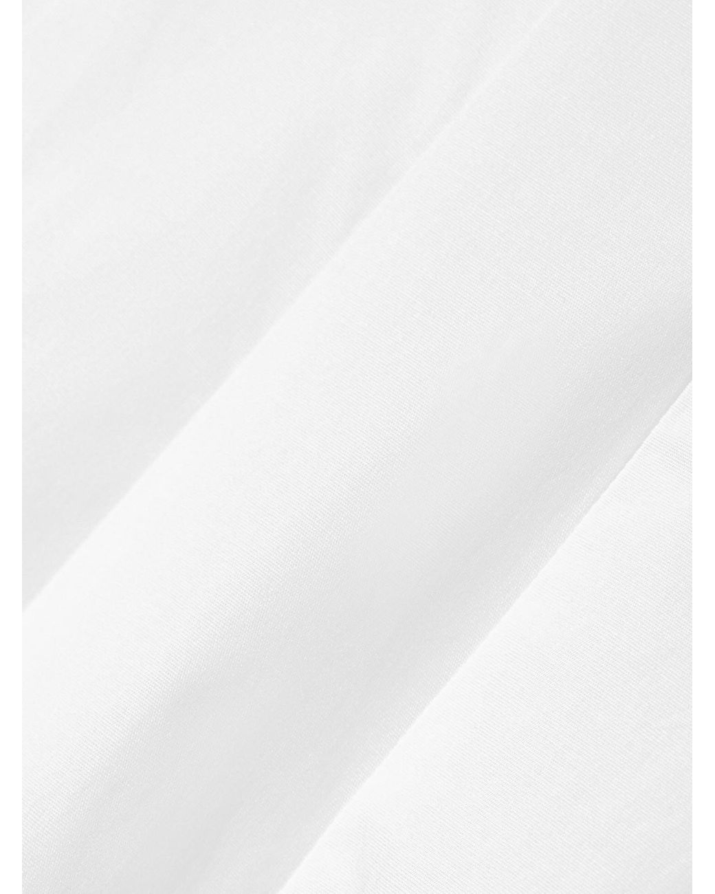 Staud White Wells Pleated Cotton-Blend Poplin Midi Dress