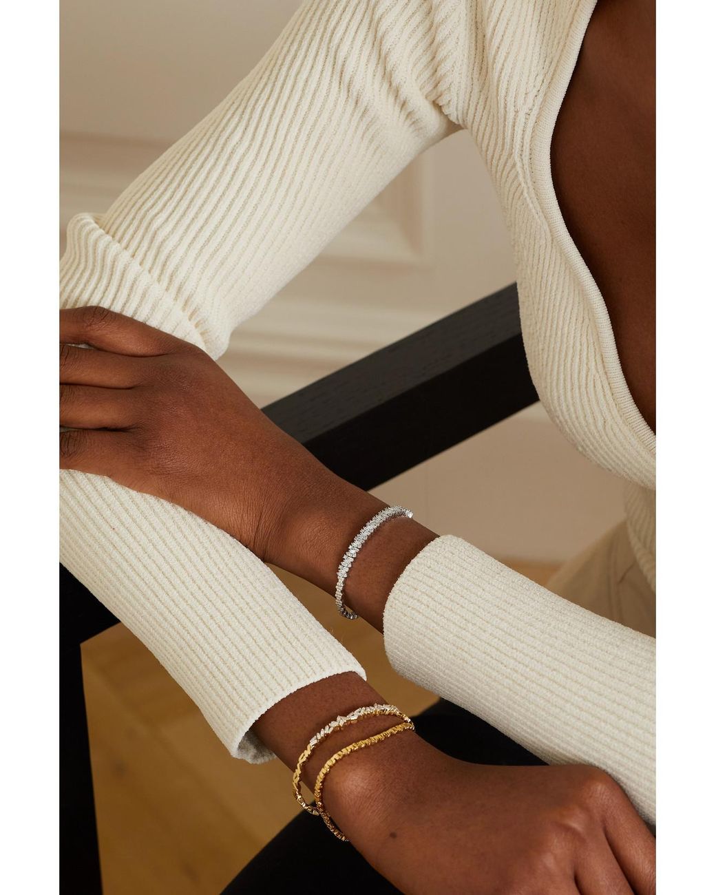 Suzanne Kalan Natural 18-Karat Diamond Cuff