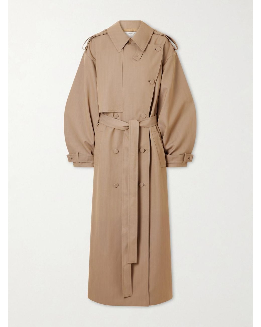 Gabriela Hearst Natural Tellus Double-Breasted Virgin Wool Trench Coat