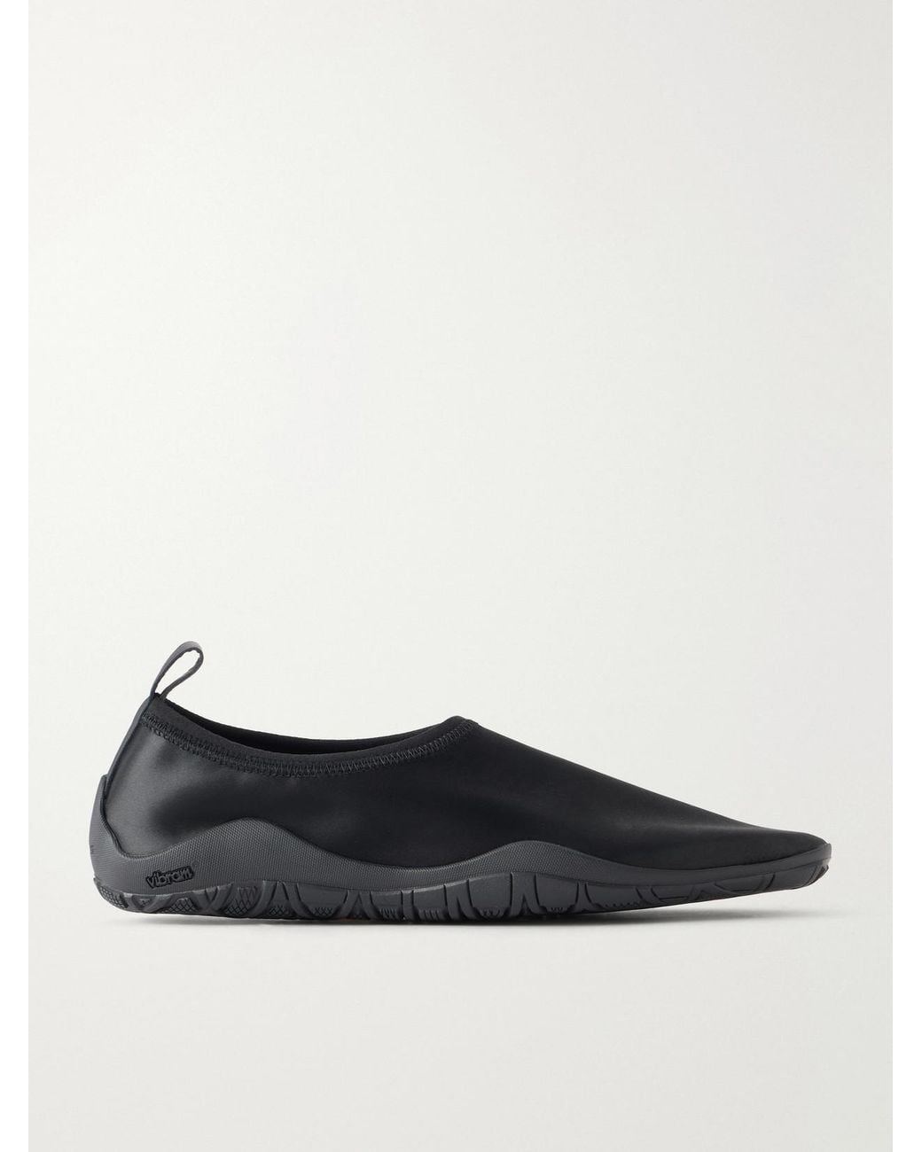Jil Sander Black Elbe Rubber-Trimmed Satin Flats