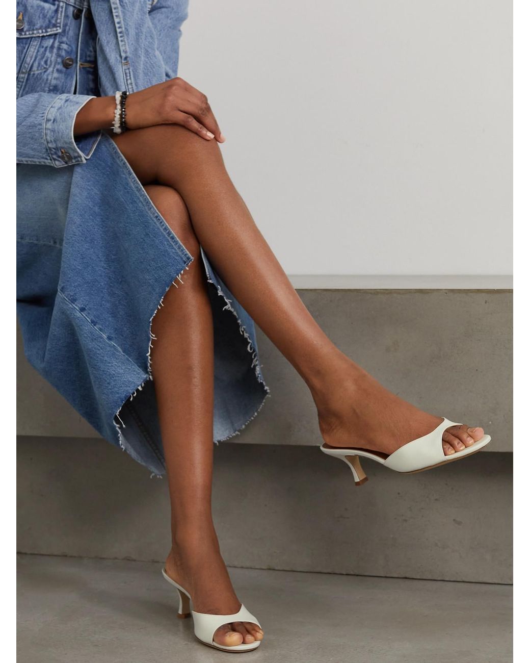 Staud Natural Brigitte Leather Mules