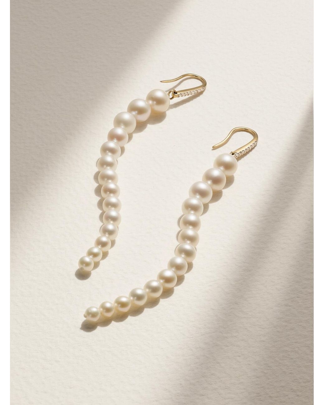 Mateo White 14-Karat, Pearl And Diamond Earrings