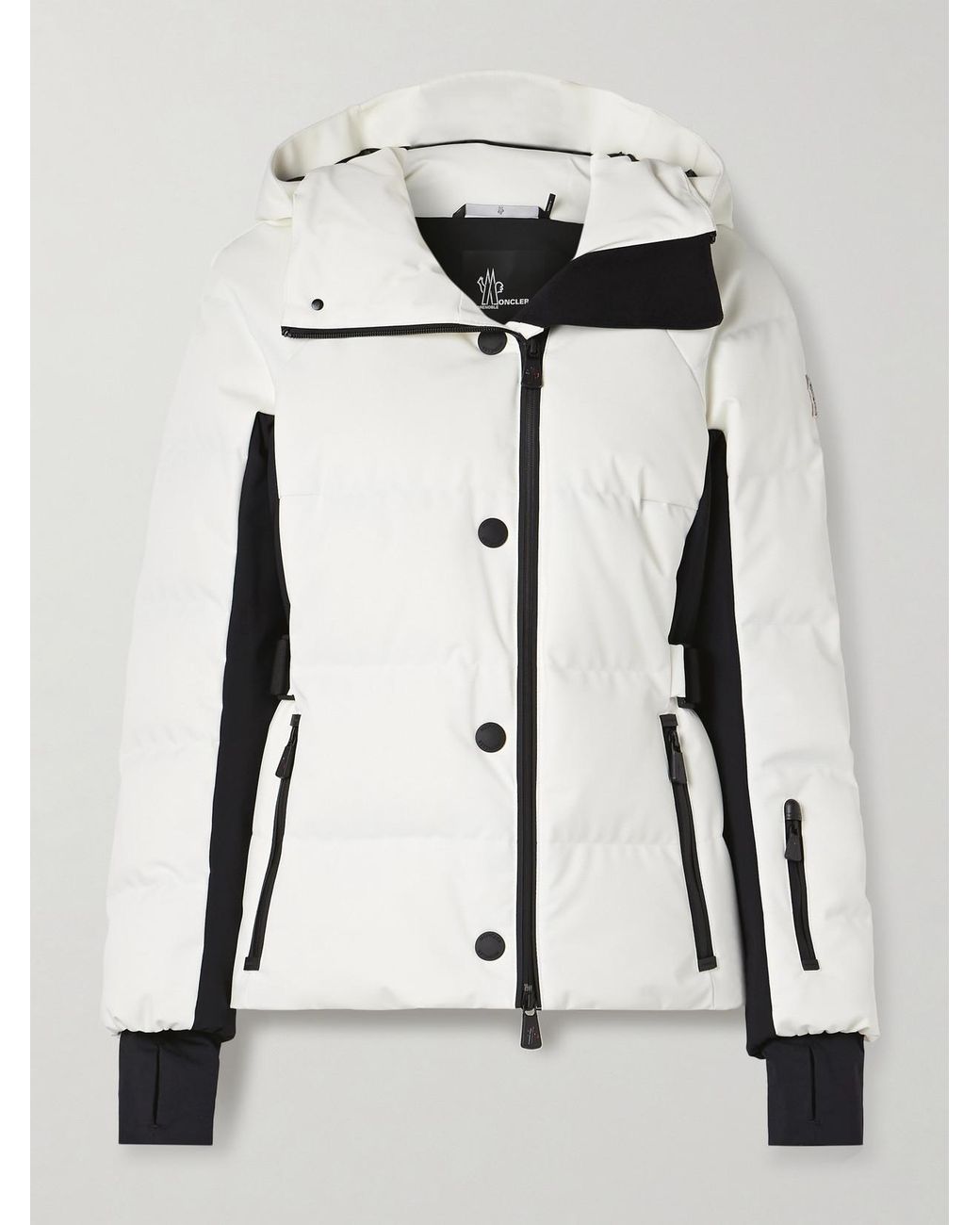 Moncler Black Guyane Hooded Quilted Down Ski Jacket