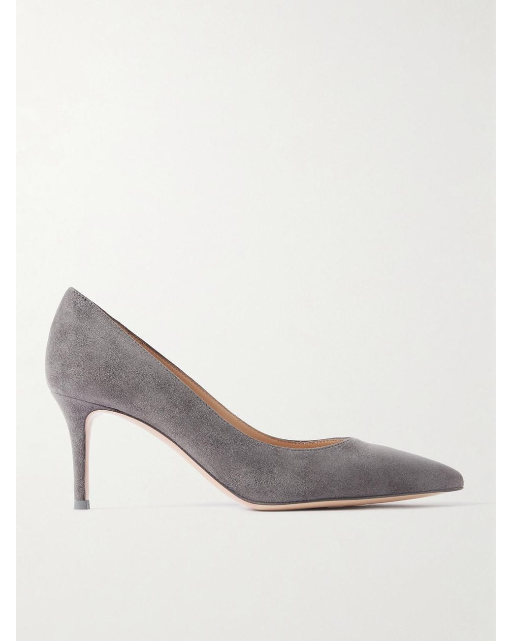 Gianvito Rossi White Gianvito 70 Suede Pumps