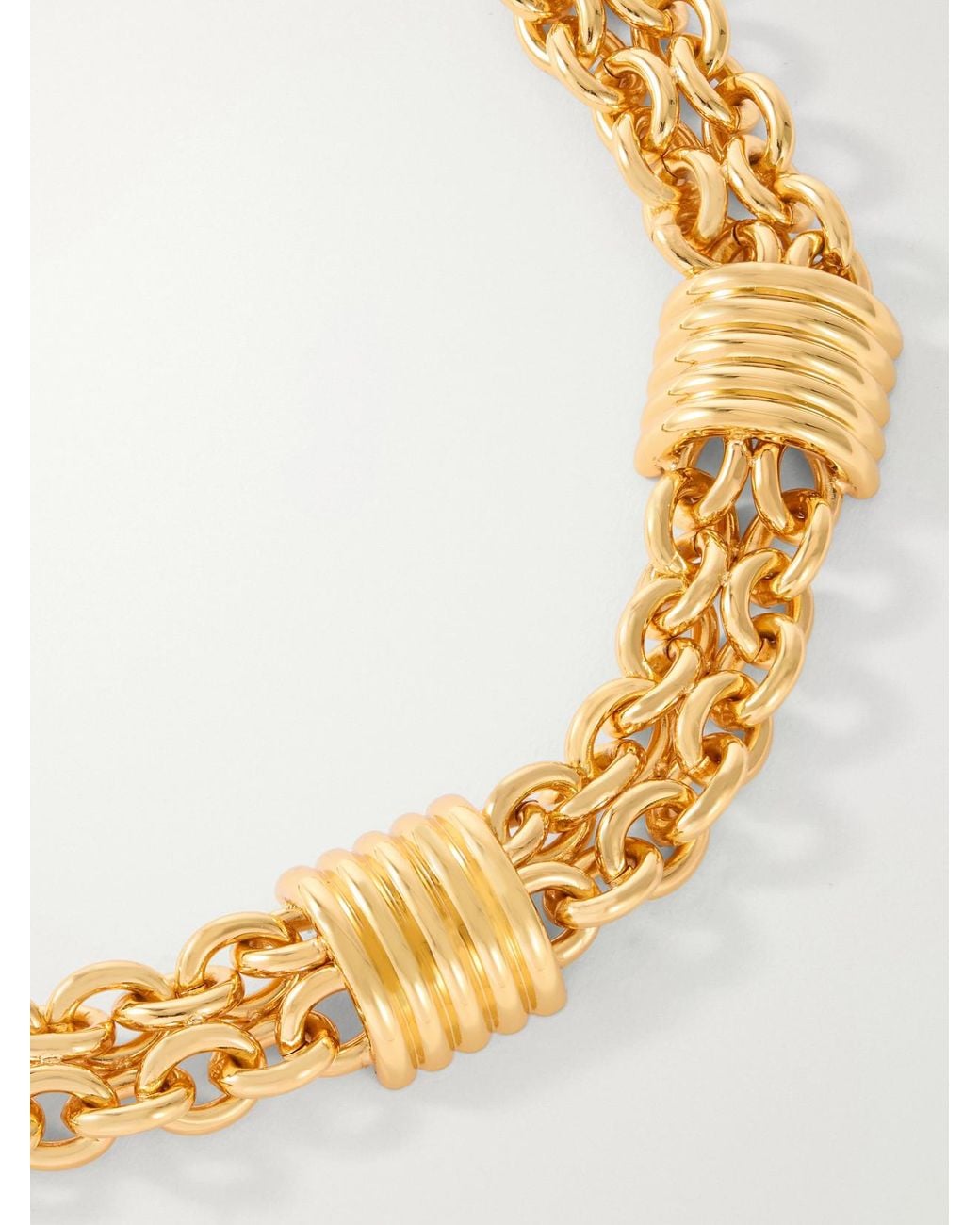 DEHANCHE Metallic Hollyhock-Plated Chain Necklace