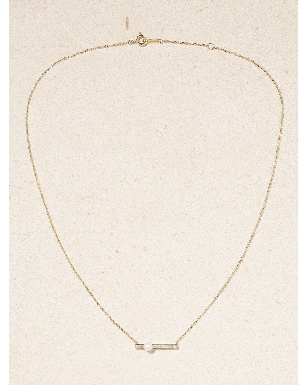 Mizuki Natural 14-Karat, Diamond And Pearl Necklace